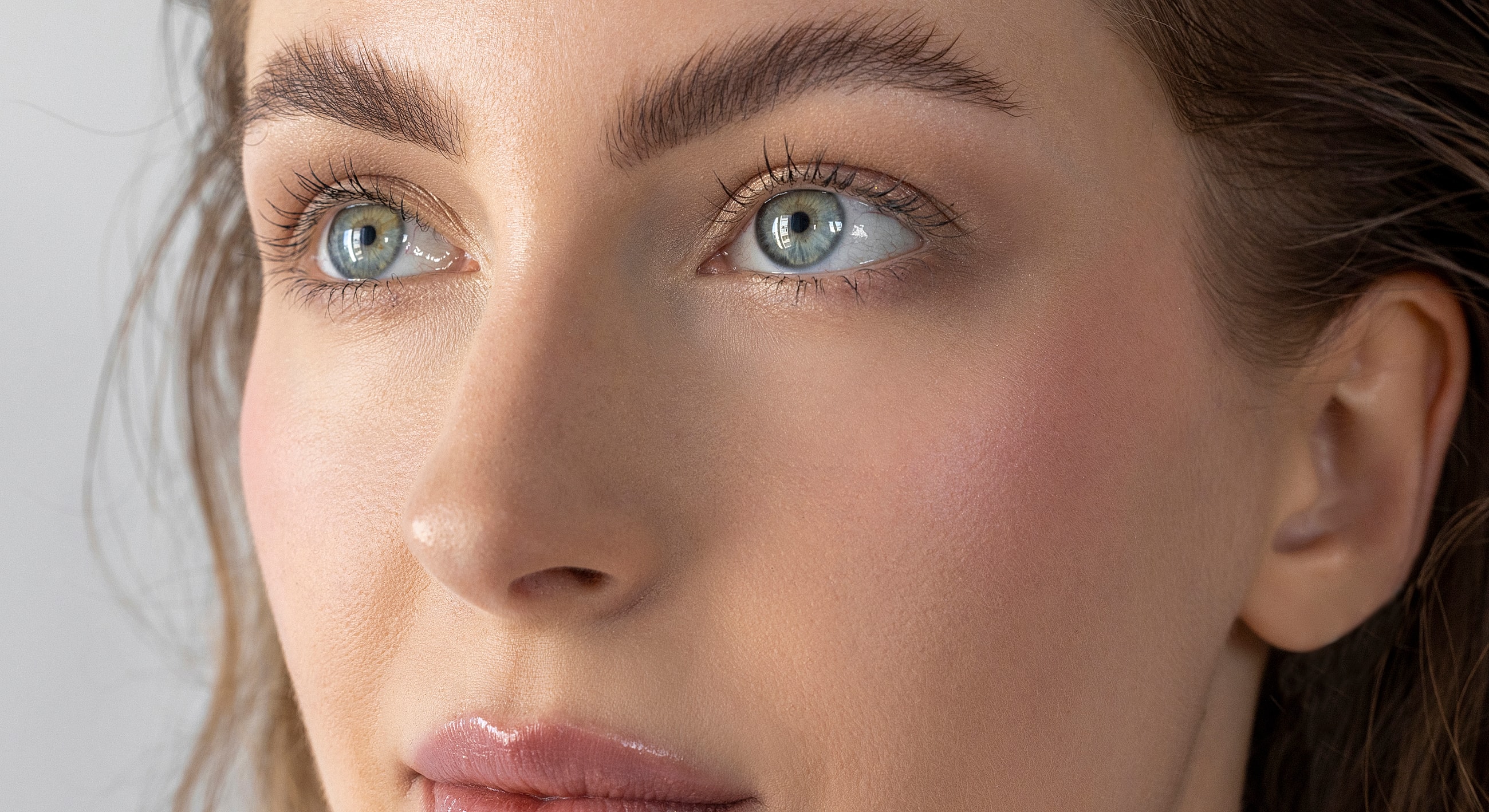 Close-up of a woman's face and eyes.
